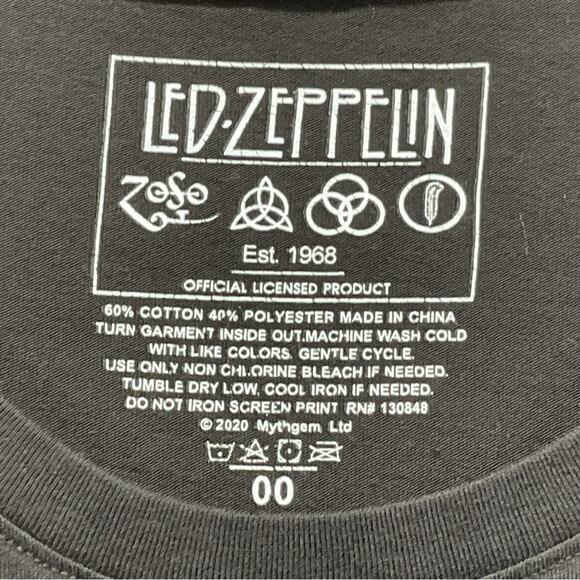 Led Zeppelin Band T-Shirt Women's Size 00 Black Distressed Icarus Angel Festival - Picture 2 of 6